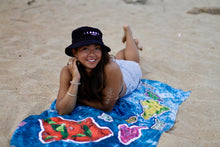 Load image into Gallery viewer, 'IWA + Moon Terry Cloth Bucket Hat (White Embroidery)