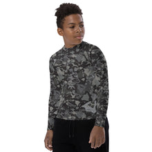Load image into Gallery viewer, 'IWA Camo Isles Youth Rash Guard (Storm)