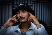 Load image into Gallery viewer, 'IWA + Moon Bucket Hat (White Embroidery)