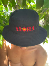 Load image into Gallery viewer, Aloha 'IWA Bucket Hat (Red+Yellow Embroidery)