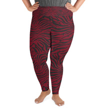 Load image into Gallery viewer, 'IWA Zebra Curvy Sista Leggings (Wine)