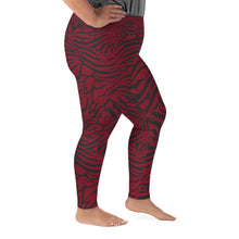 Load image into Gallery viewer, 'IWA Zebra Curvy Sista Leggings (Wine)