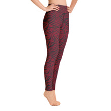 Load image into Gallery viewer, 'IWA Zebra Wāhine Leggings (Wine)