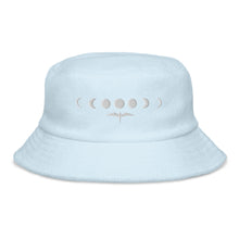 Load image into Gallery viewer, 'IWA + Moon Terry Cloth Bucket Hat (White Embroidery)