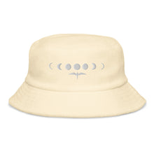 Load image into Gallery viewer, 'IWA + Moon Terry Cloth Bucket Hat (White Embroidery)