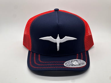 'IWA Navy Jaggered Red Snapback (White Embroidery)