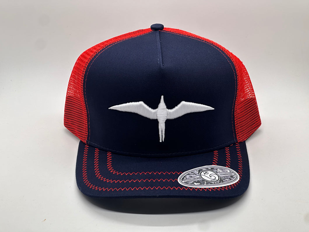 'IWA Navy Jaggered Red Snapback (White Embroidery)