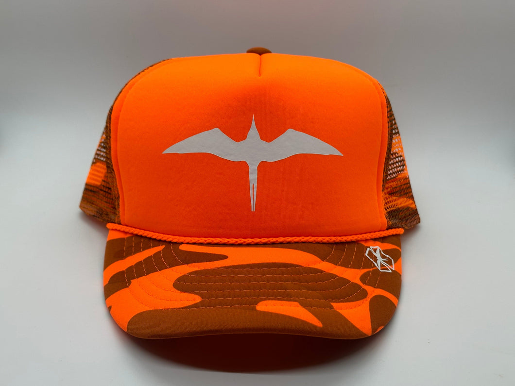 'IWA Bird Trucker (Camo Neon Orange+White Bird)