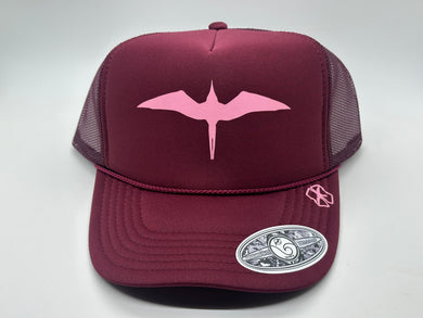 'IWA Bird Trucker (Wine+Pink Bird)