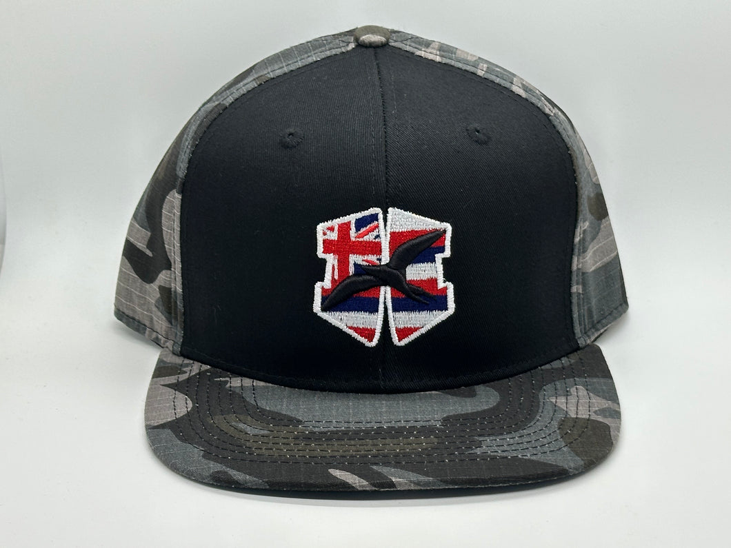 Iconic 'IWA HAE HAWAI'I Grayscale Camo Snapback