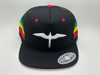 'IWA Rasta Stripes Snapback (White Embroidery)