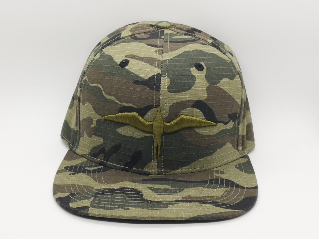 'IWA Camo Snapback (Olive Embroidery)