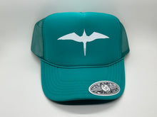 Load image into Gallery viewer, &#39;IWA Bird Trucker (Teal+White Bird)