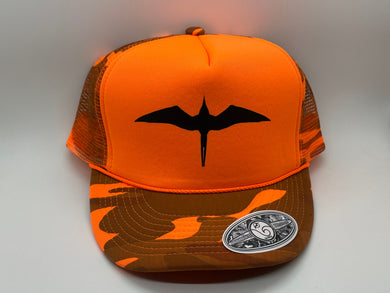 ‘IWA Bird Trucker (Camo Neon Orange+Black Bird)