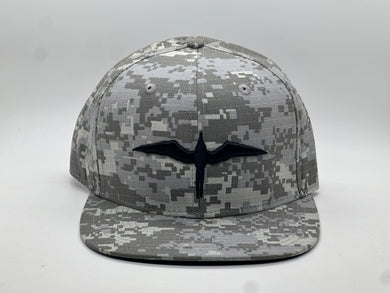 'IWA Gray Digital Camo Snapback (Black Embroidery)