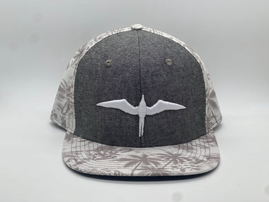 'IWA Coconut Greyscale Snapback (White Embroidery)