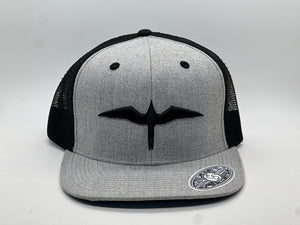 'IWA Lt Gray w/ Black Mesh Snapback (Black Embroidery)