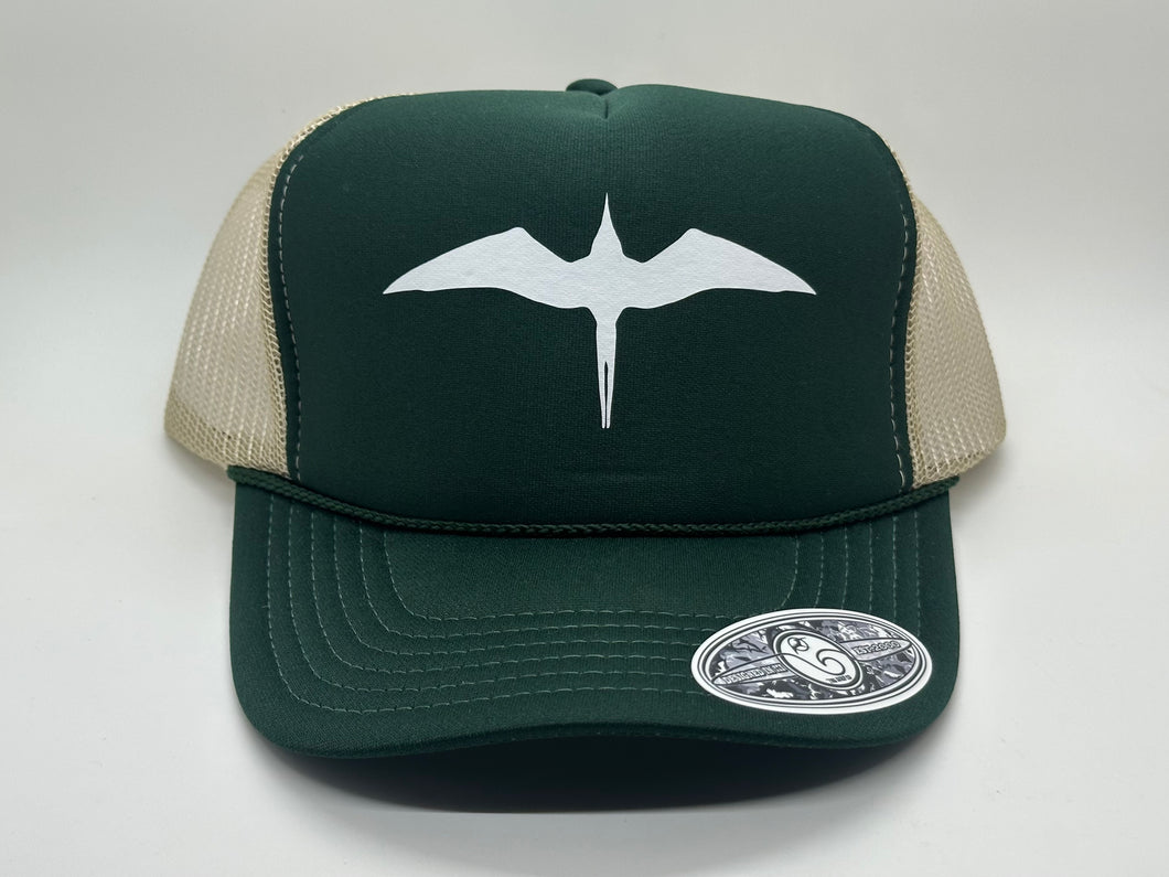 'IWA Bird Trucker (2tone Sand Forest Green+White Bird)