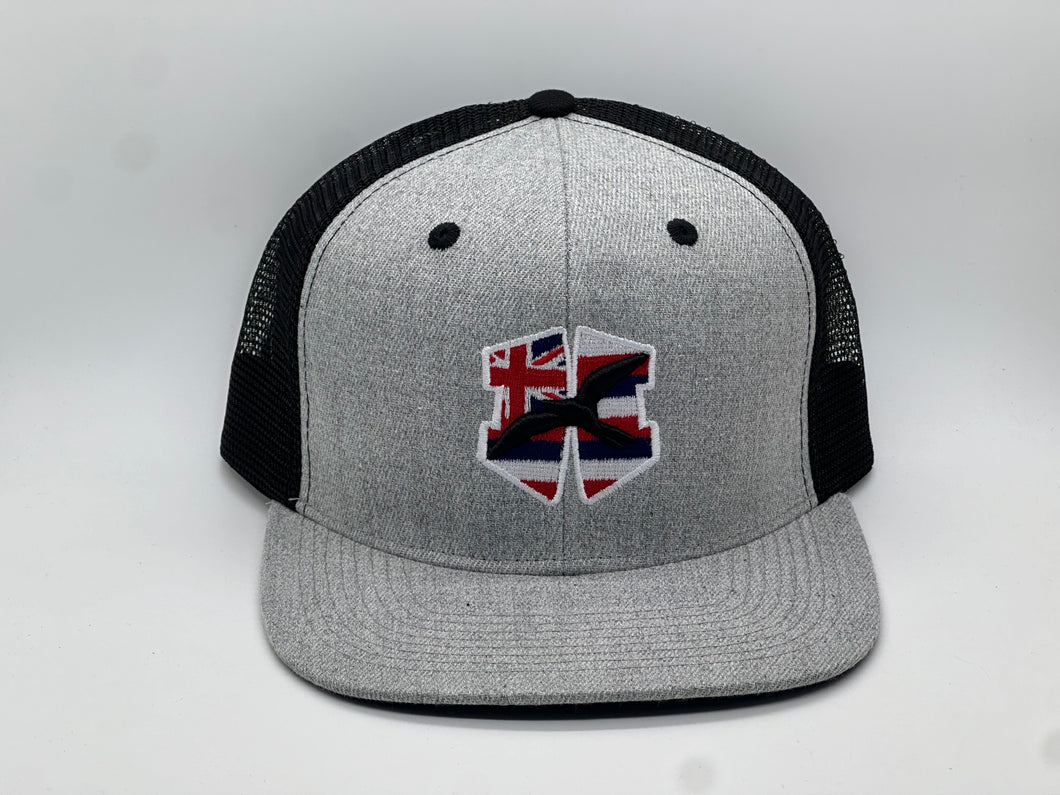 Iconic 'IWA HAE HAWAI'I Gray / Black Mesh Snapback