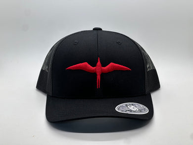 'IWA Curved Bill Black Snapback (Red Embroidery)