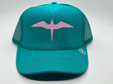 'IWA Bird Trucker (Teal+Pink Bird)