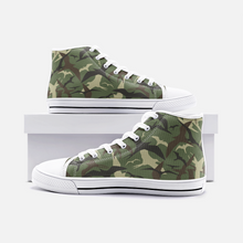 Load image into Gallery viewer, Camo Green &#39;IWA High Top Canvas Shoes