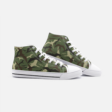 Load image into Gallery viewer, Camo Green &#39;IWA High Top Canvas Shoes