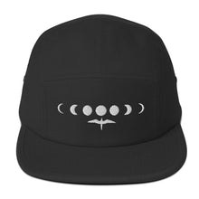 Load image into Gallery viewer, &#39;IWA + Moon 5-Panel Cap (White Embroidery)