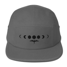 Load image into Gallery viewer, &#39;IWA + Moon 5-Panel Cap (Black Embroidery)