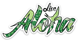 Live Aloha 4" Sticker in Monstera