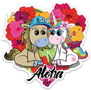 Aloha Unicorn Love 4" Sticker