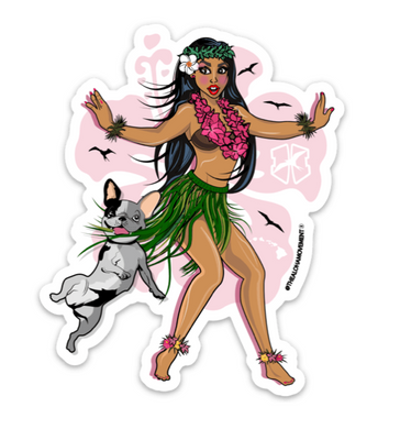 Hula Wāhine 'IWAlani + Aloha Frenchie Sticker
