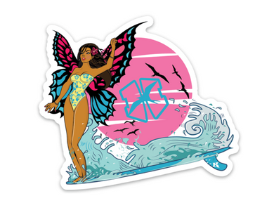 Pixie Aloha Surfer Waikiki Sticker