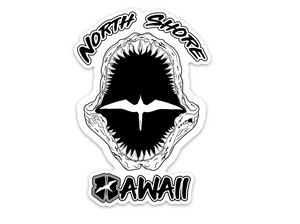 Shark Jaw North Shore Hawaii 4" Sticker