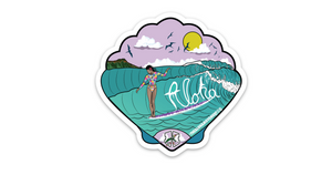 Lē'ahi Shell Surfer 3.5" Sticker