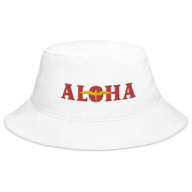 Aloha 'IWA Bucket Hat (Red+Yellow Embroidery)