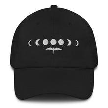 Load image into Gallery viewer, &#39;IWA + Moon Dad Hat (White Embroidery)