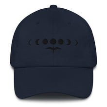 Load image into Gallery viewer, &#39;IWA + Moon Dad Hat (Black Embroidery)