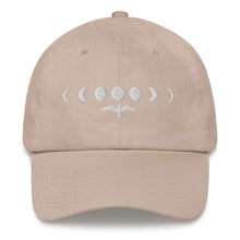 Load image into Gallery viewer, &#39;IWA + Moon Dad Hat (White Embroidery)