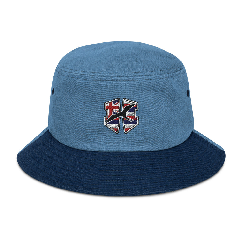 H-Flag Embroidered Denim Bucket Hat