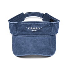 Load image into Gallery viewer, &#39;IWA + Moon Denim Visor (White Embroidery)