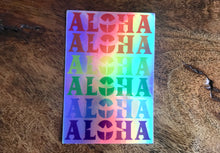 Load image into Gallery viewer, Aloha Ānuenue Rainbow Hologramic 4&quot; Sticker