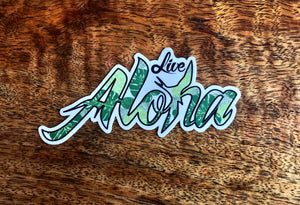 Live Aloha 4" Sticker in Monstera