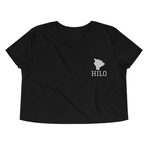 Hilo Town Crop Tee (White Embroidery)