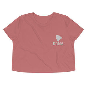 Kona Town Crop Tee (White Embroidery)