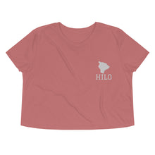 Load image into Gallery viewer, Hilo Town Crop Tee (White Embroidery)
