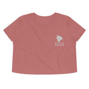 Hilo Town Crop Tee (White Embroidery)