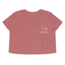 Load image into Gallery viewer, Hawaiian Islands Crop Tee (White Embroidery)