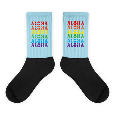 Aloha Ānuenue Socks in Lani Sky-Blue