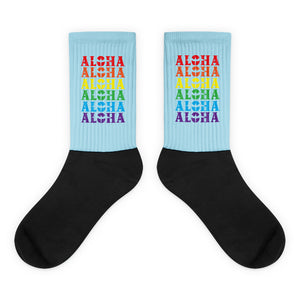 Aloha Ānuenue Socks in Lani Sky-Blue